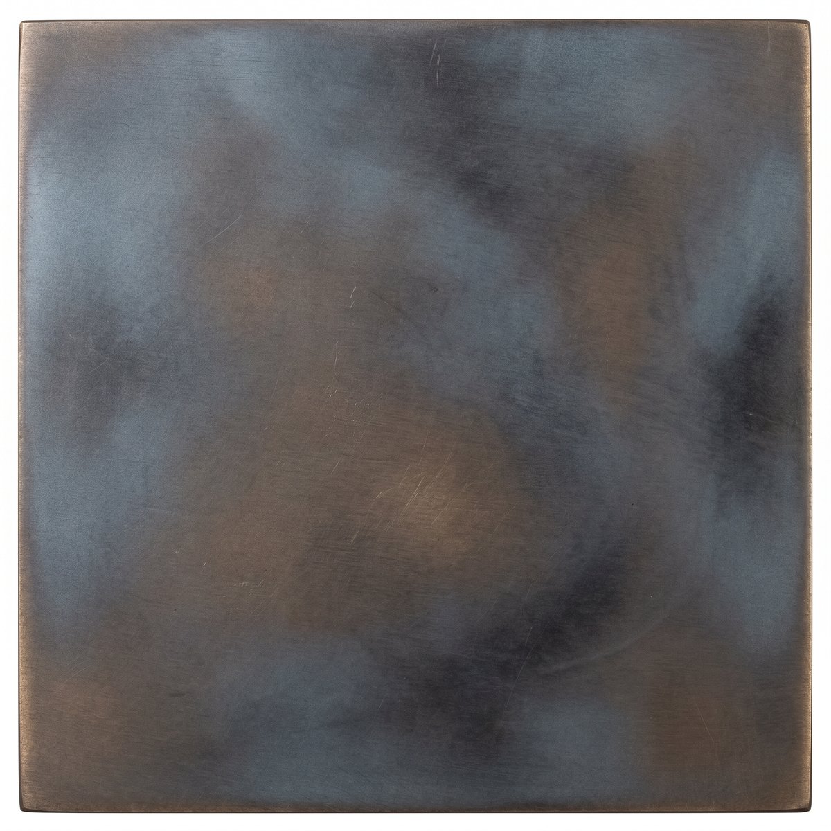 Patinated bronze in slate blue, grey and soft black