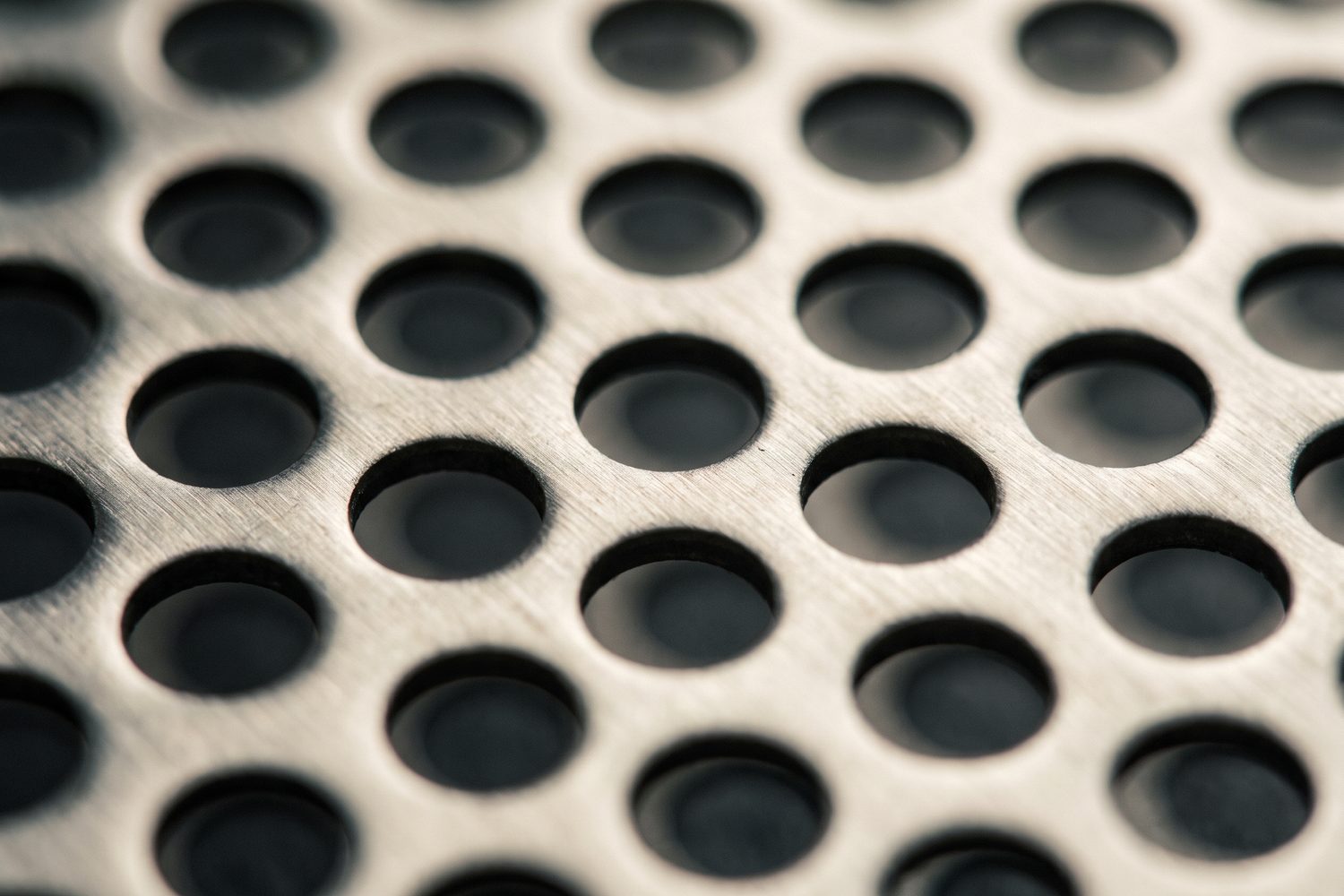Macro of a perforated metal hole pattern