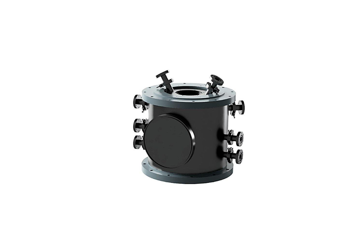 PVD coating machine vacuum chamber with arc and sputter cathode ports