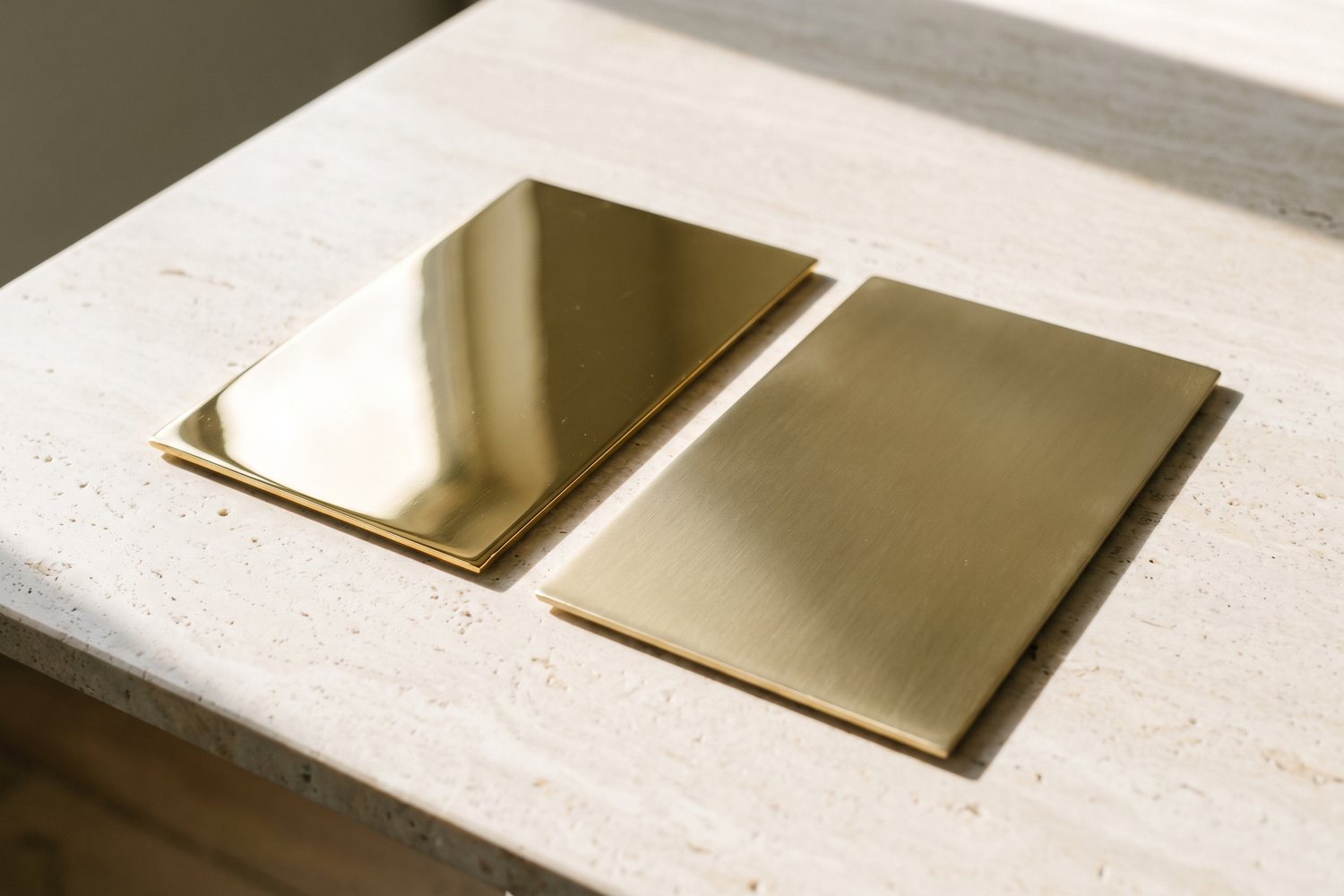 PVD gold stainless on mirror and satin compared