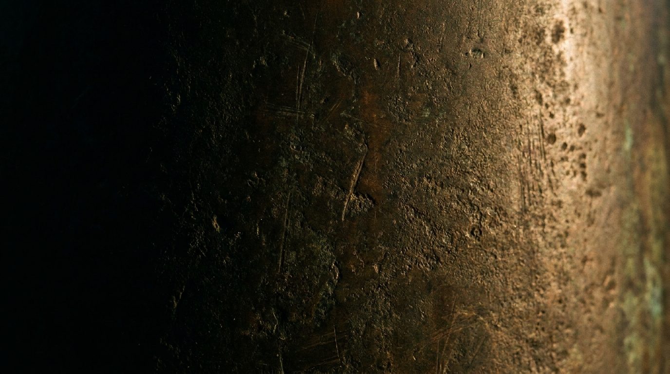 Patinated bronze surface