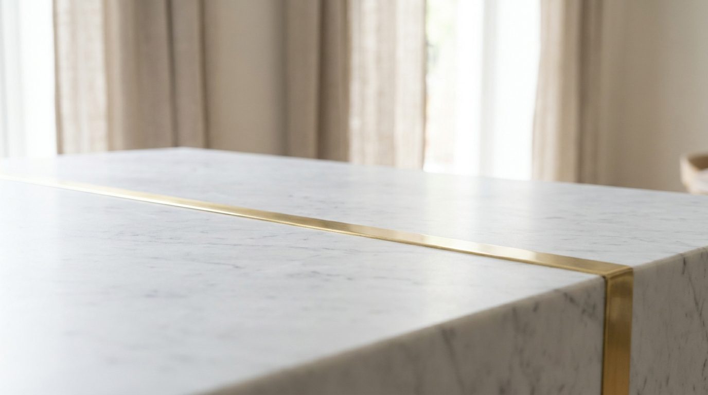Stone and brass reveal