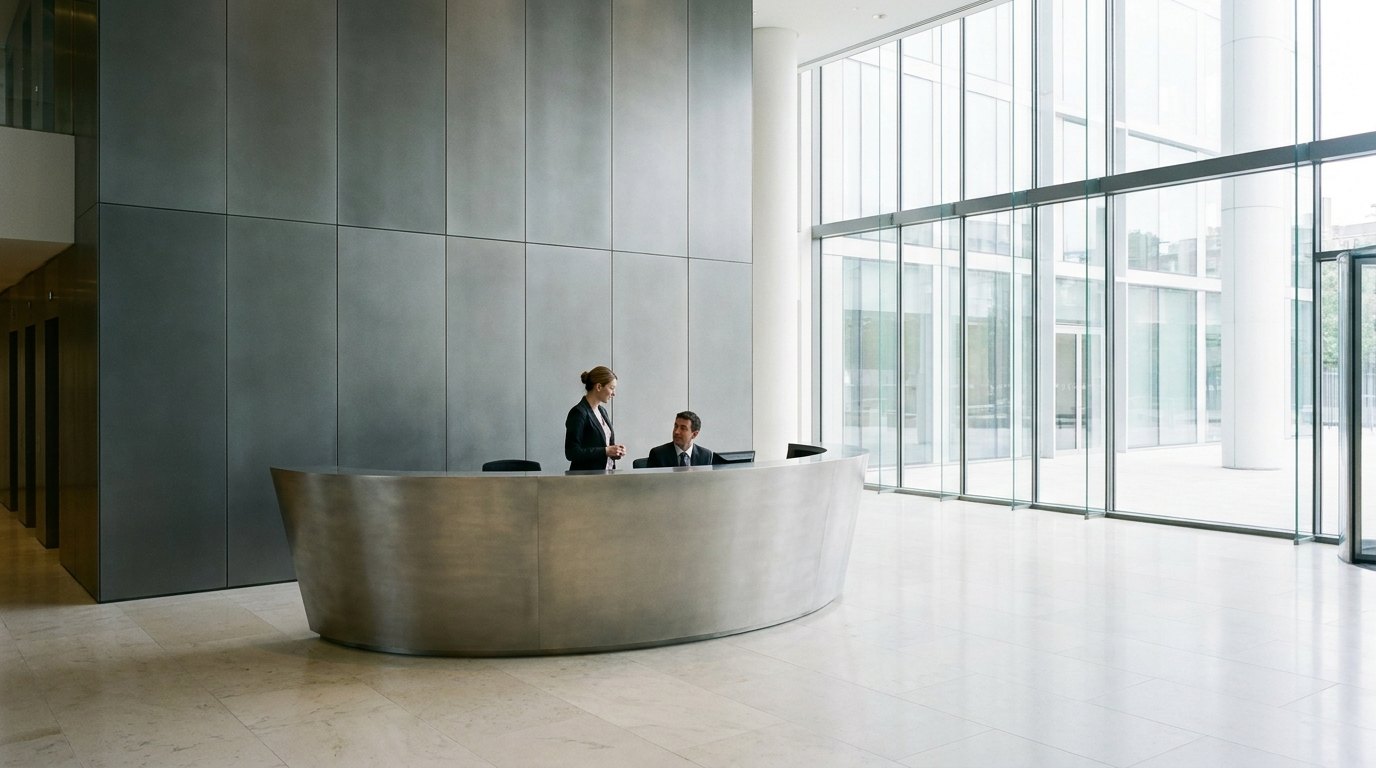 Workplace lobby metalwork by Dekap
