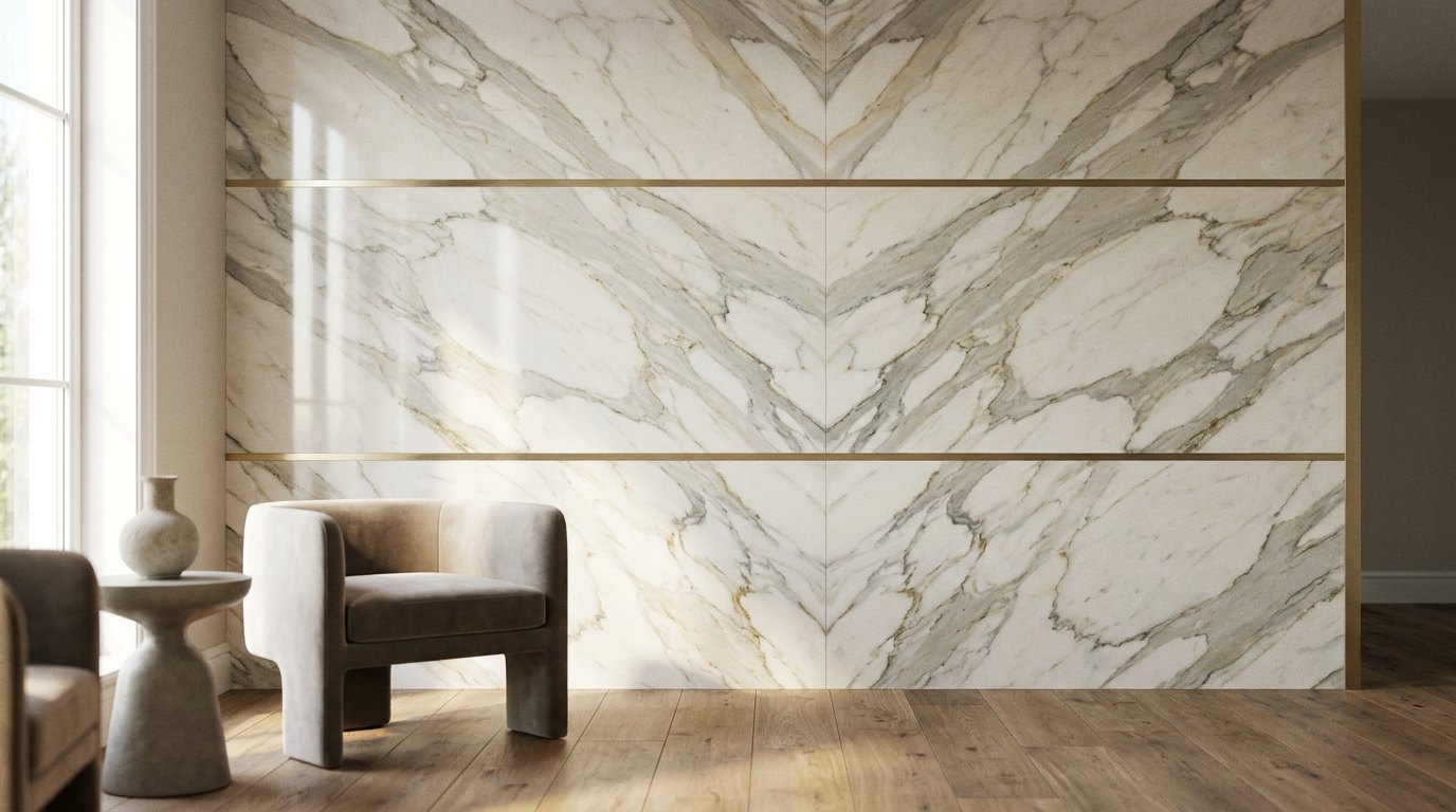 Bookmatched Calacatta